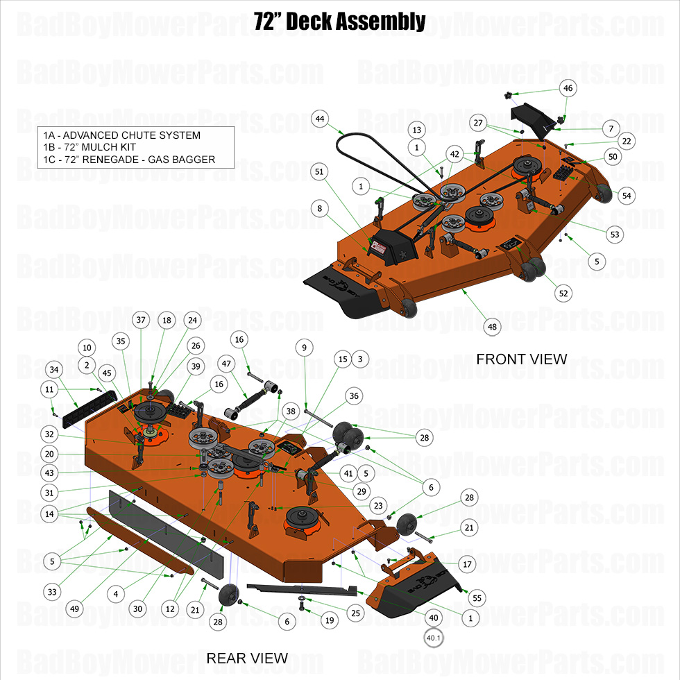 3867 - Bad Boy Mower Parts Lookup > 2025 > Renegade - Gas > 72\" Deck Assembly
